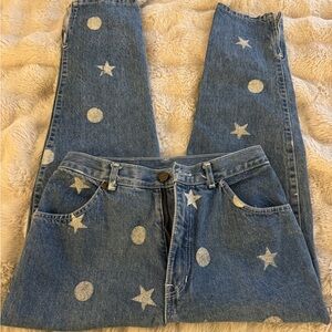 Vintage Retro 90d Star Blue Jeans